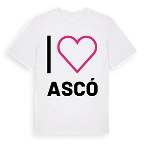 Jag älskar Ascó t-shirt stort tryck – ekologisk bomull t-shirt från Pinshirt