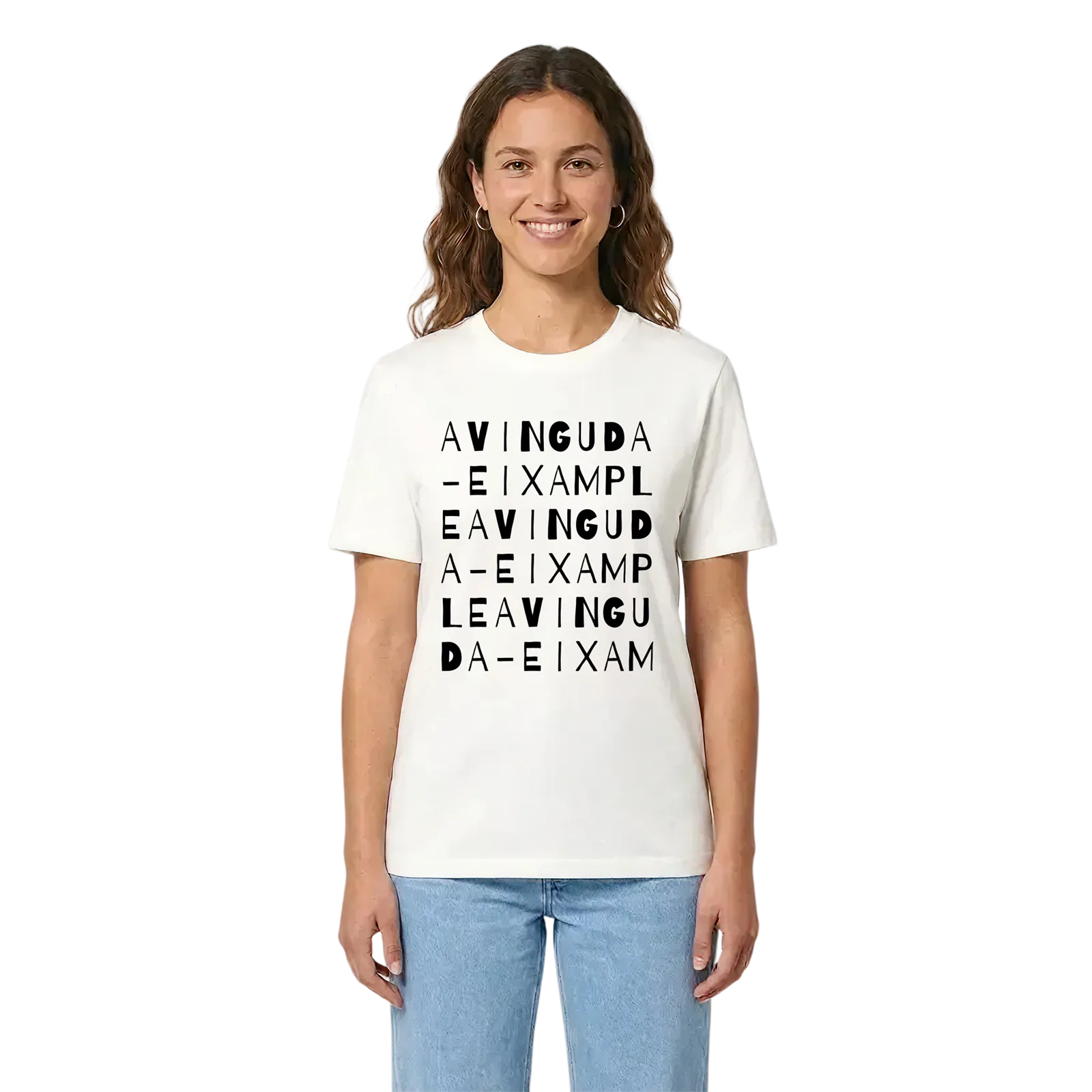 Avinguda - Eixample ordlek t-shirt – White, i miljö