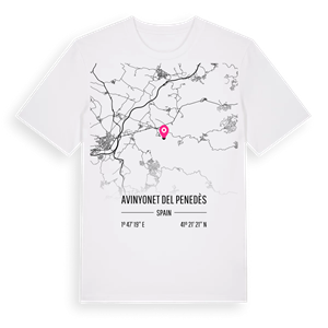 Avinyonet del Penedès karta t-shirt – ekologisk bomull t-shirt från Pinshirt