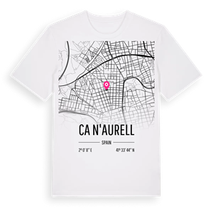 Ca n'Aurell karta t-shirt – ekologisk bomull t-shirt från Pinshirt