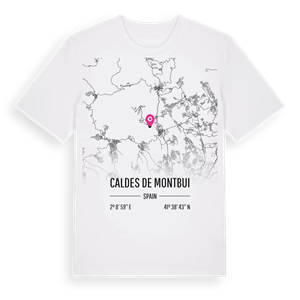 Caldes de Montbui karta t-shirt – ekologisk bomull t-shirt från Pinshirt