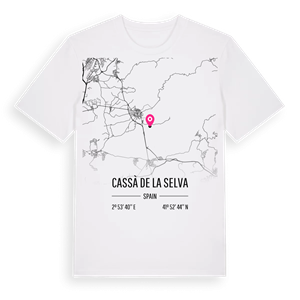 Cassà de la Selva karta t-shirt – ekologisk bomull t-shirt från Pinshirt