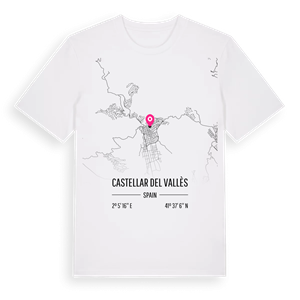 Castellar del Vallès karta t-shirt – ekologisk bomull t-shirt från Pinshirt