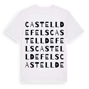 Castelldefels ordlek t-shirt – ekologisk bomull t-shirt från Pinshirt