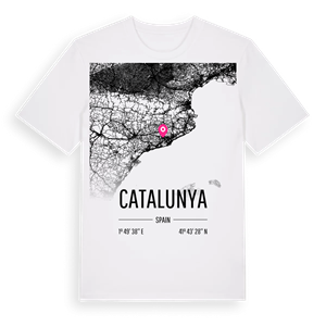 Catalunya karta t-shirt – ekologisk bomull t-shirt från Pinshirt