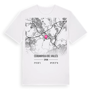 Cerdanyola del Vallès karta t-shirt – ekologisk bomull t-shirt från Pinshirt