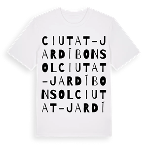 Ciutat-Jardí Bon Sol ordlek t-shirt – ekologisk bomull t-shirt från Pinshirt