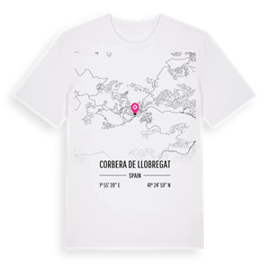 Corbera de Llobregat karta t-shirt – ekologisk bomull t-shirt från Pinshirt
