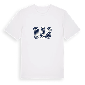Das college t-shirt – ekologisk bomull t-shirt från Pinshirt