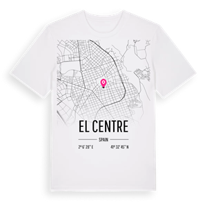 el Centre karta t-shirt – ekologisk bomull t-shirt från Pinshirt