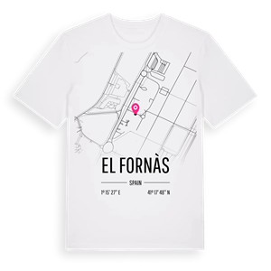 el Fornàs karta t-shirt – ekologisk bomull t-shirt från Pinshirt