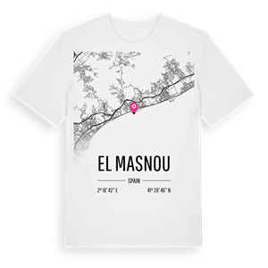 el Masnou karta t-shirt – ekologisk bomull t-shirt från Pinshirt