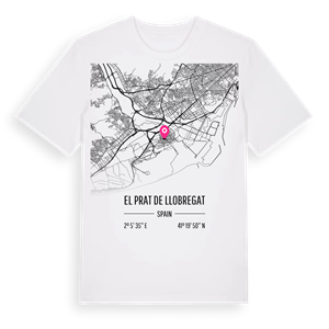 el Prat de Llobregat karta t-shirt – ekologisk bomull t-shirt från Pinshirt