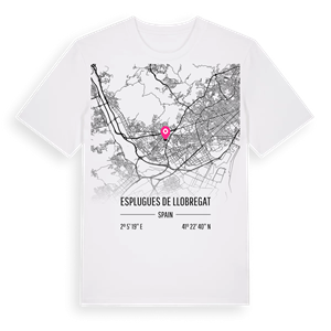 Esplugues de Llobregat karta t-shirt – ekologisk bomull t-shirt från Pinshirt