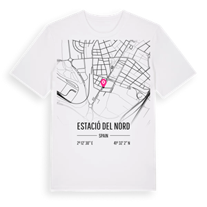 Estació del Nord karta t-shirt – ekologisk bomull t-shirt från Pinshirt