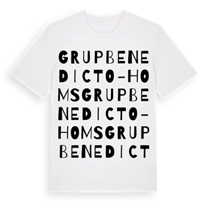 Grup Benedicto-Homs ordlek t-shirt – ekologisk bomull t-shirt från Pinshirt