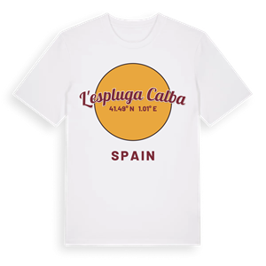 l'Espluga Calba cirkel t-shirt – ekologisk bomull t-shirt från Pinshirt