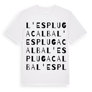 l'Espluga Calba ordlek t-shirt – ekologisk bomull t-shirt från Pinshirt