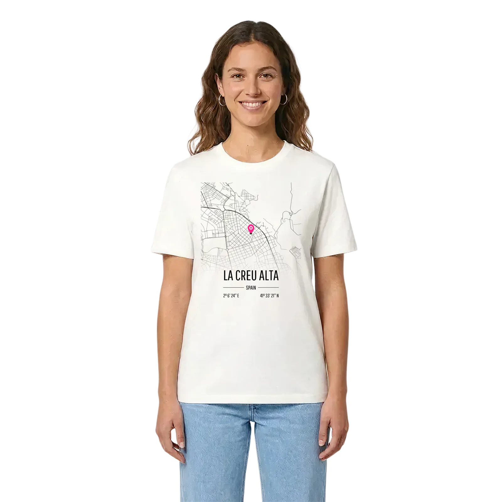 la Creu Alta karta t-shirt – White, i miljö
