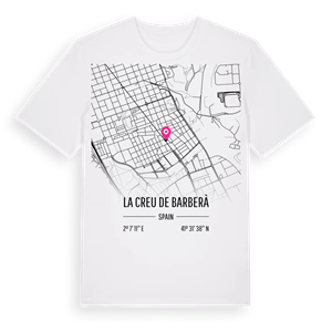 la Creu de Barberà karta t-shirt – ekologisk bomull t-shirt från Pinshirt