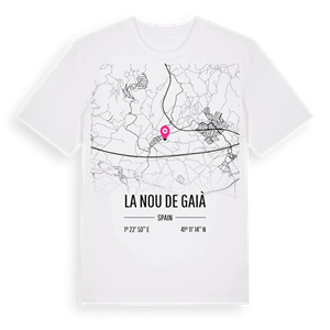 la Nou de Gaià karta t-shirt – ekologisk bomull t-shirt från Pinshirt