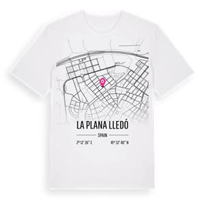 la Plana Lledó karta t-shirt – ekologisk bomull t-shirt från Pinshirt