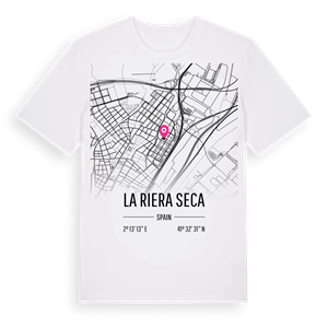 la Riera Seca karta t-shirt – ekologisk bomull t-shirt från Pinshirt