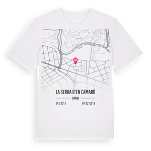 la Serra d'en Camaró karta t-shirt – ekologisk bomull t-shirt från Pinshirt