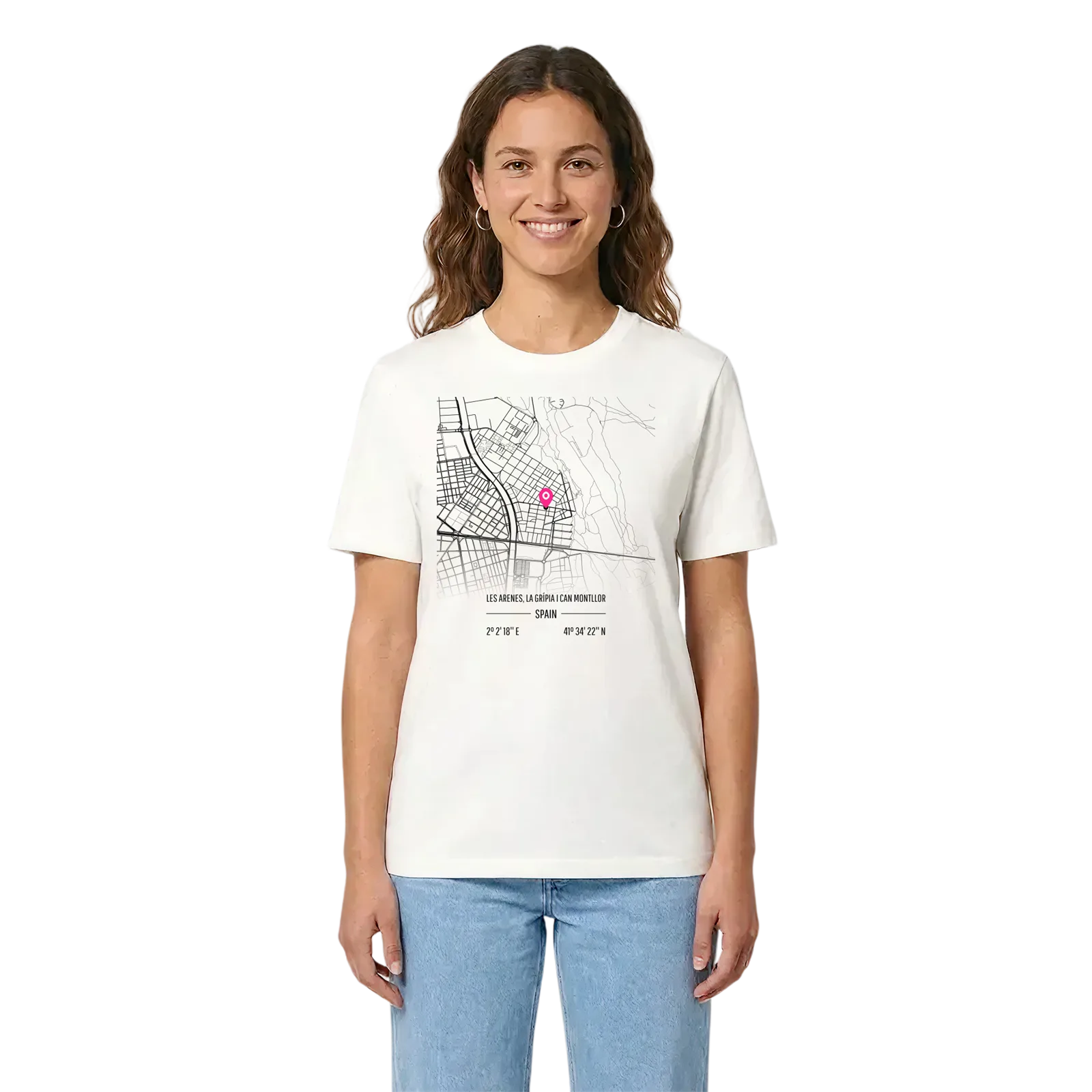 les Arenes, la Grípia i Can Montllor karta t-shirt – White, i miljö