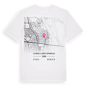 les Arenes, la Grípia i Can Montllor karta t-shirt – ekologisk bomull t-shirt från Pinshirt