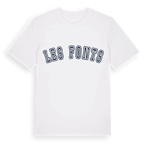 les Fonts college t-shirt – ekologisk bomull t-shirt från Pinshirt