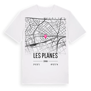 les Planes karta t-shirt – ekologisk bomull t-shirt från Pinshirt
