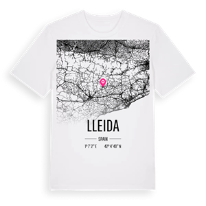 Lleida karta t-shirt – ekologisk bomull t-shirt från Pinshirt