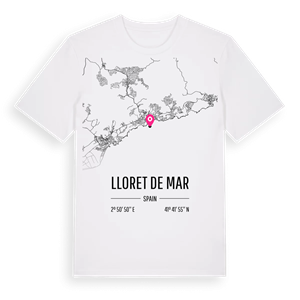 Lloret de Mar karta t-shirt – ekologisk bomull t-shirt från Pinshirt