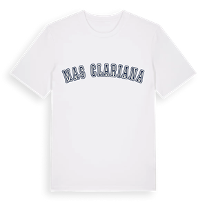 Mas Clariana college t-shirt – ekologisk bomull t-shirt från Pinshirt