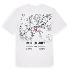 Mollet del Vallès karta t-shirt – ekologisk bomull t-shirt från Pinshirt