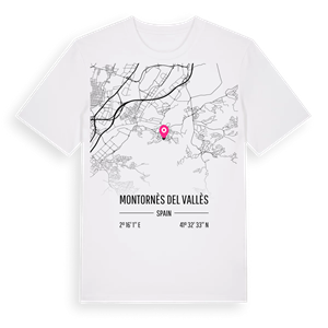 Montornès del Vallès karta t-shirt – ekologisk bomull t-shirt från Pinshirt