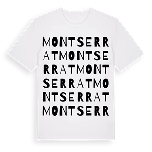 Montserrat ordlek t-shirt – ekologisk bomull t-shirt från Pinshirt