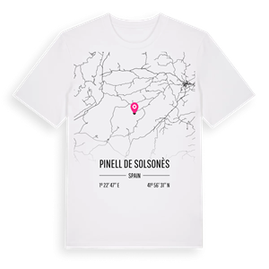 Pinell de Solsonès karta t-shirt – ekologisk bomull t-shirt från Pinshirt