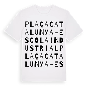 Plaça Catalunya-Escola Industrial ordlek t-shirt – ekologisk bomull t-shirt från Pinshirt