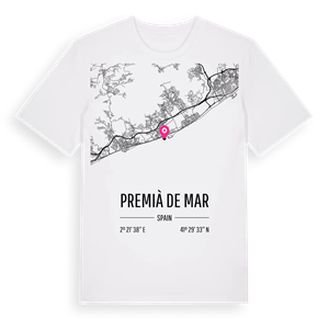 Premià de Mar karta t-shirt – ekologisk bomull t-shirt från Pinshirt