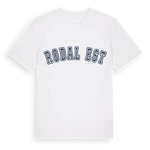 Rodal Est college t-shirt – ekologisk bomull t-shirt från Pinshirt