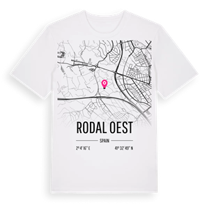 Rodal Oest karta t-shirt – ekologisk bomull t-shirt från Pinshirt