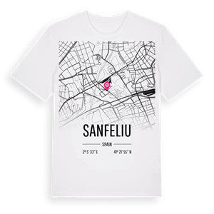 Sanfeliu karta t-shirt – ekologisk bomull t-shirt från Pinshirt
