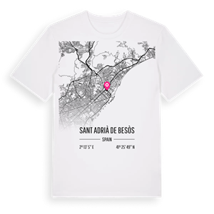 Sant Adrià de Besòs karta t-shirt – ekologisk bomull t-shirt från Pinshirt