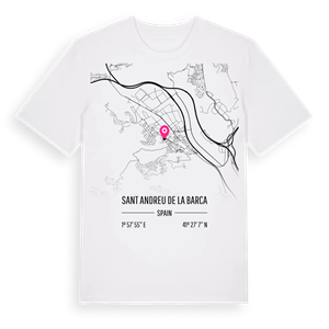 Sant Andreu de la Barca karta t-shirt – ekologisk bomull t-shirt från Pinshirt
