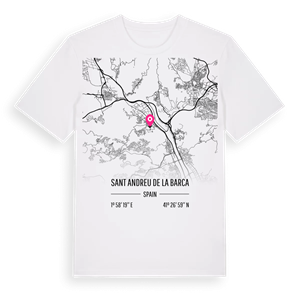 Sant Andreu de la Barca karta t-shirt – ekologisk bomull t-shirt från Pinshirt