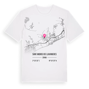 Sant Andreu de Llavaneres karta t-shirt – ekologisk bomull t-shirt från Pinshirt