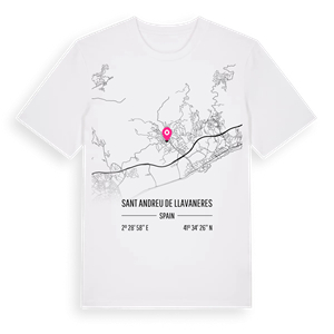 Sant Andreu de Llavaneres karta t-shirt – ekologisk bomull t-shirt från Pinshirt