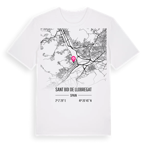 Sant Boi de Llobregat karta t-shirt – ekologisk bomull t-shirt från Pinshirt